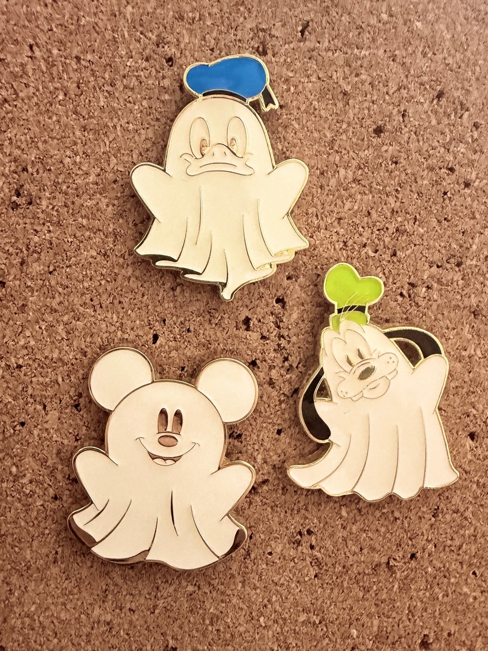 Loungefly Disney Mickey & Friends Ghosts Glow-in-the-Dark Enamel Pins (Set of 3)